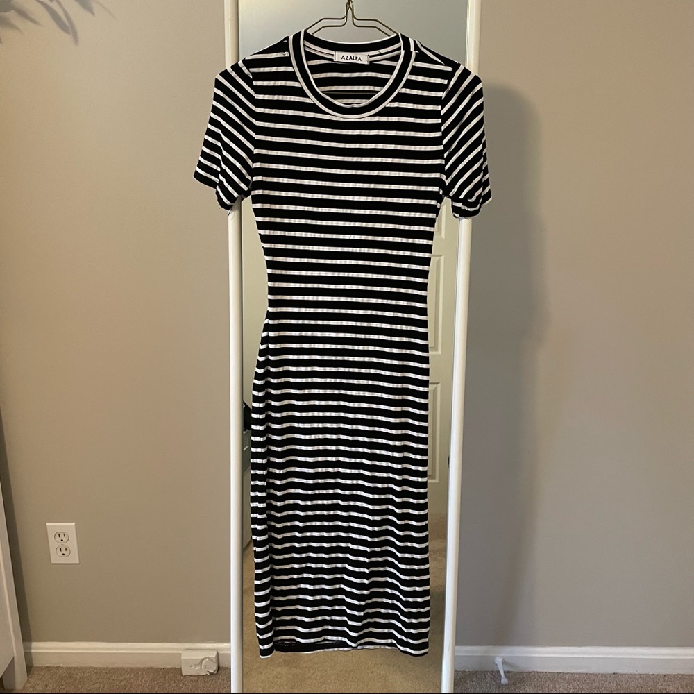 Azalea bodycon striped t-shirt dress